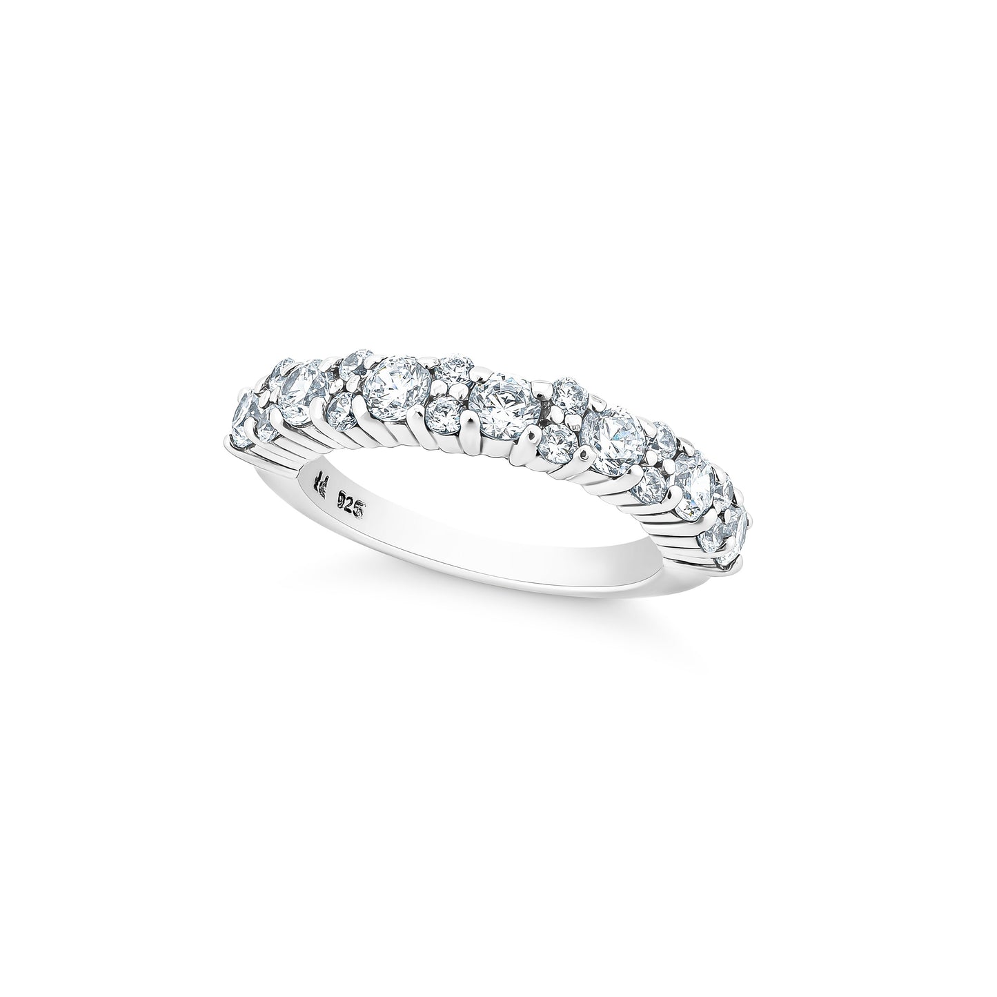 ALTERNATING ROUND HALF ETERNITY RING