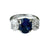 OVAL-CUT THREE-STONE BLUE SAPPHIRE ENGAGEMENT RING