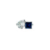 BLUE SAPPHIRE TOI ET MOI PEAR & PRINCESS CUT RING