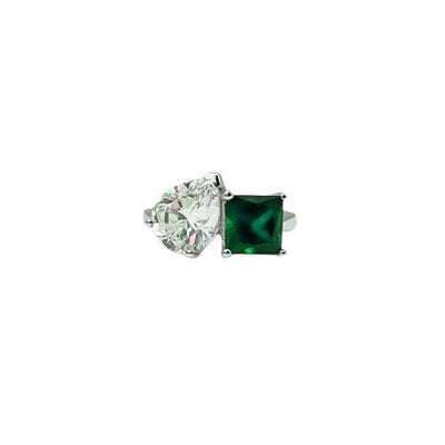 EMERALD TOI ET MOI  PRINCESS & PEAR RING