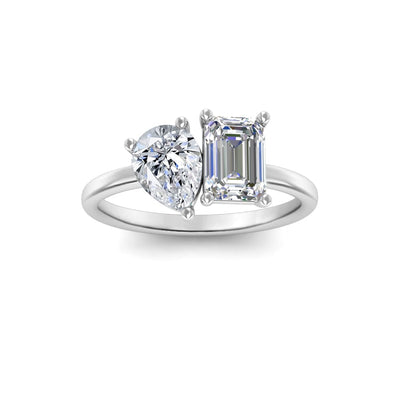 4.19CT & 1.80CT TOI ET MOI EMERALD, PEAR & EMERALD CUT RING