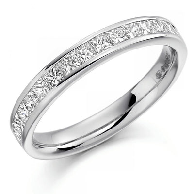 PRINCESS CUT HALF ETERNITY BAND