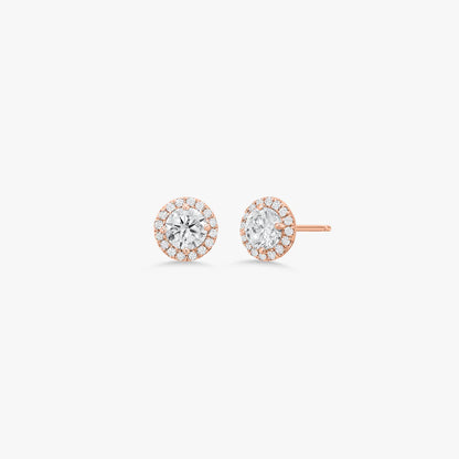 2CT ROUND HALO STUDS