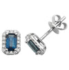 EMERALD CUT HALO EARRINGS