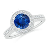 BLUE SAPPHIRE HALO RING