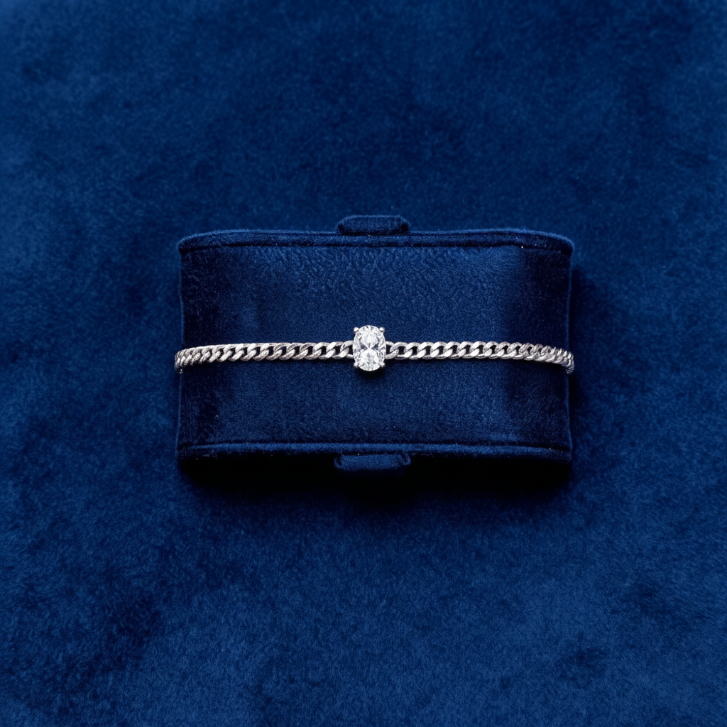 قلادة سلمى الموزانيت – ذهب أبيض – لون D – VVS1