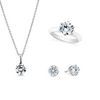 ICONIC SOLITAIRE RING WITH MATCHING CLASSIC NECKLACE & EARRINGS