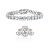 OVAL CUT TENNIS BRACELET & MATCHING OVAL THREE-STONE RING