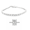 EMERALD CUT DIAMOND TENNIS BRACELET WITH MATCHING EMERALD SOLITAIRE RING