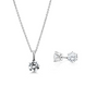 ROUND BRILLIANT SOLITAIRE PENDANT  WITH MATCHING SOLITAIRE STUD EARRINGS