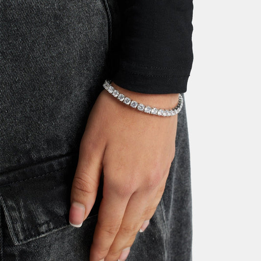 4MM TENNIS BRACELET - WHITE GOLD