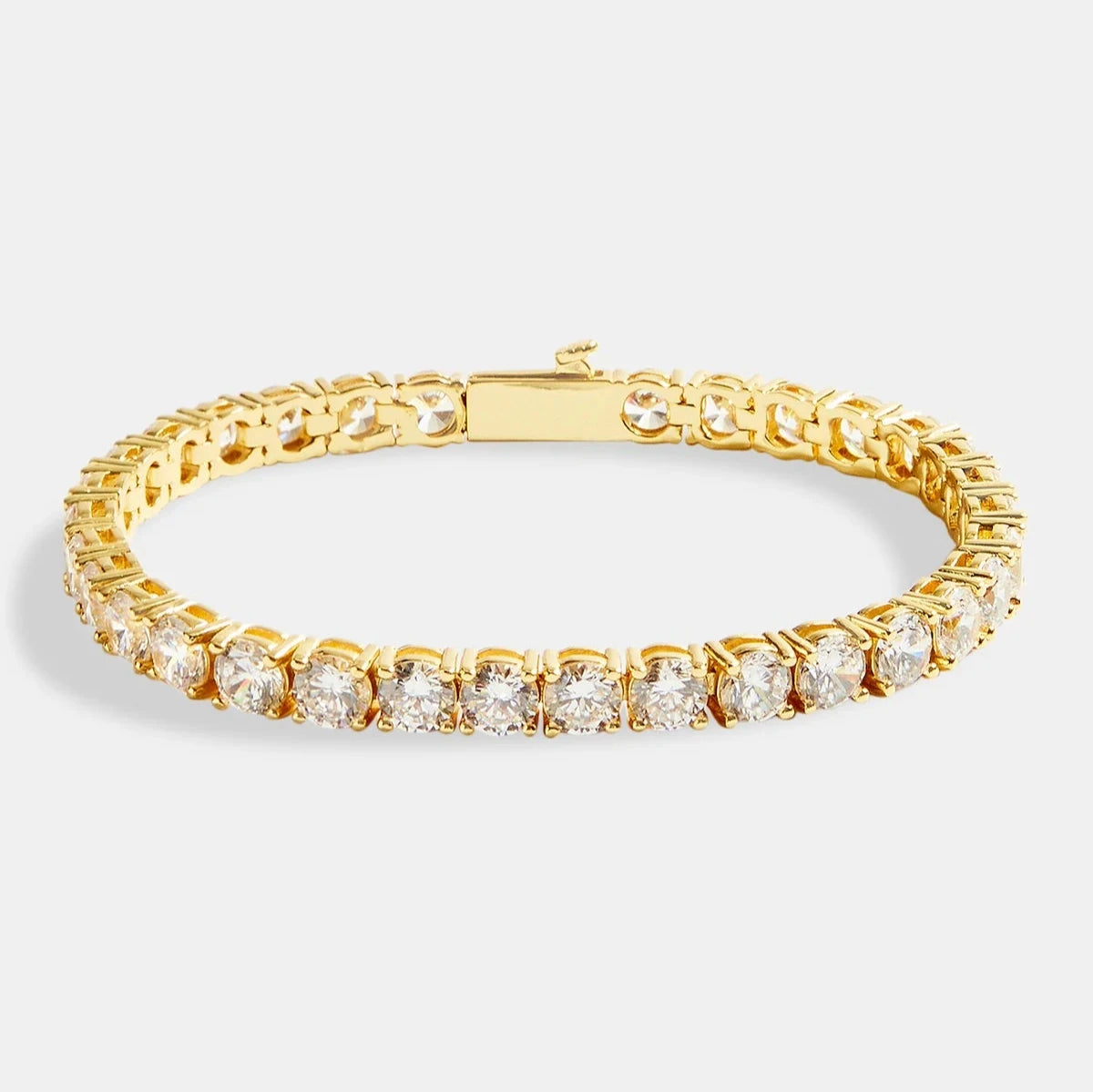 MENS 4MM TENNIS BRACELET - GOLD