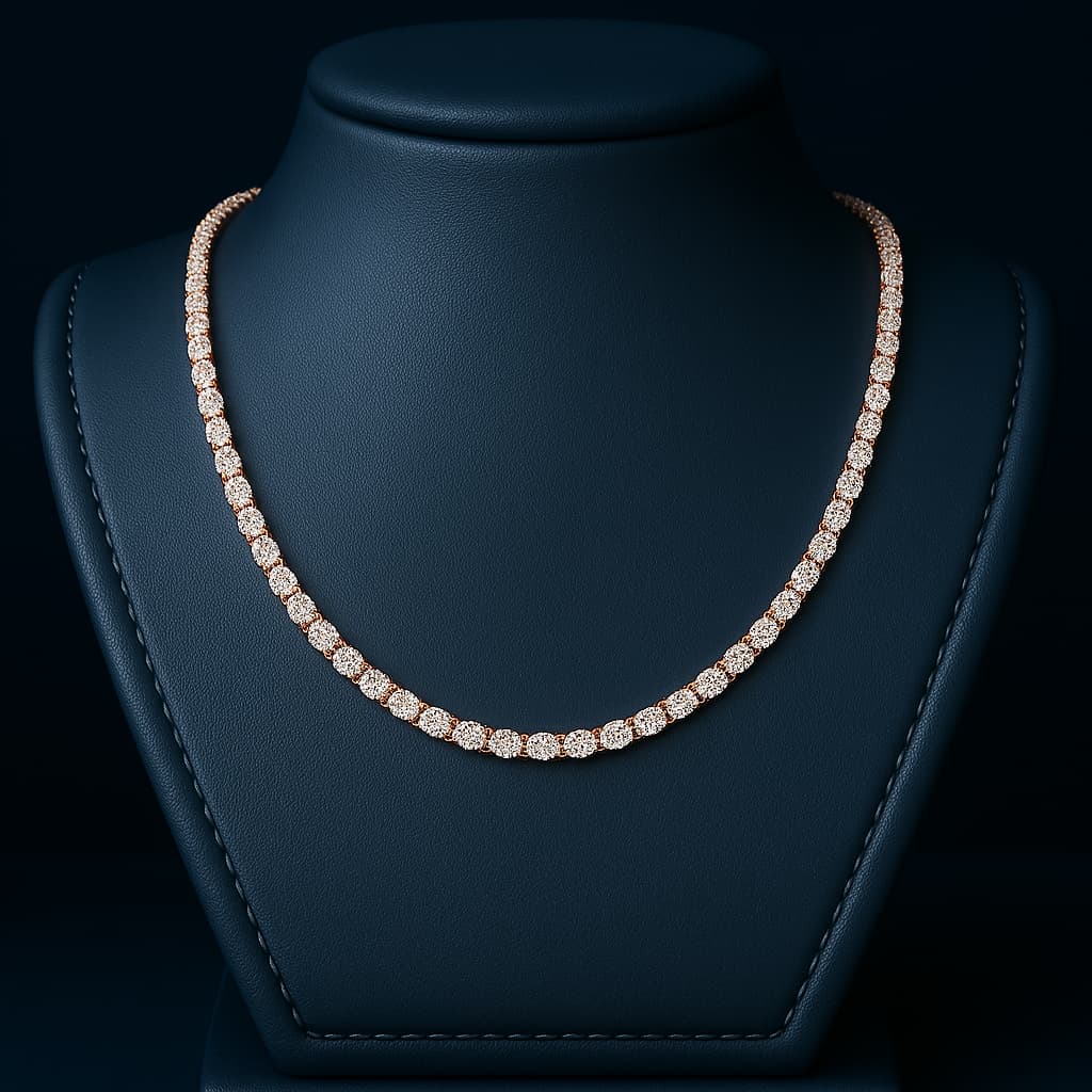 4MM TENNIS NECKLACE - ROSE GOLD