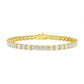 7MM EMERALD CUT TENNIS BRACELET - GOLD