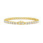 7MM EMERALD CUT TENNIS BRACELET - GOLD