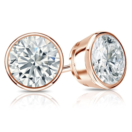 1CT BRILLIANT CUT BEZEL SET EARRINGS