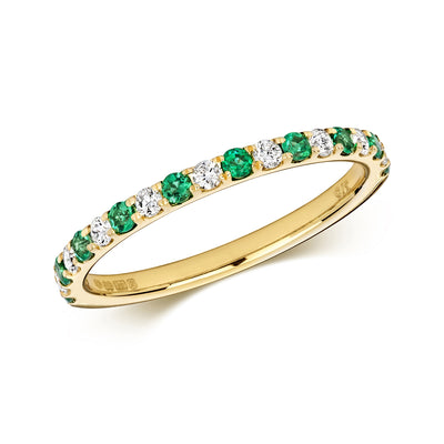 ALTERNATING EMERALD 1/2 ETERNITY RING