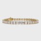 7MM EMERALD CUT TENNIS BRACELET - GOLD