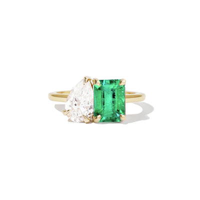 TOI ET MOI EMERALD, PEAR & EMERALD CUT RING