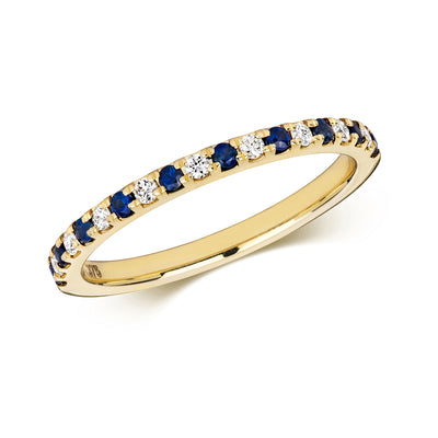 ALTERNATING BLUE SAPPHIRE 1/2 ETERNITY BAND