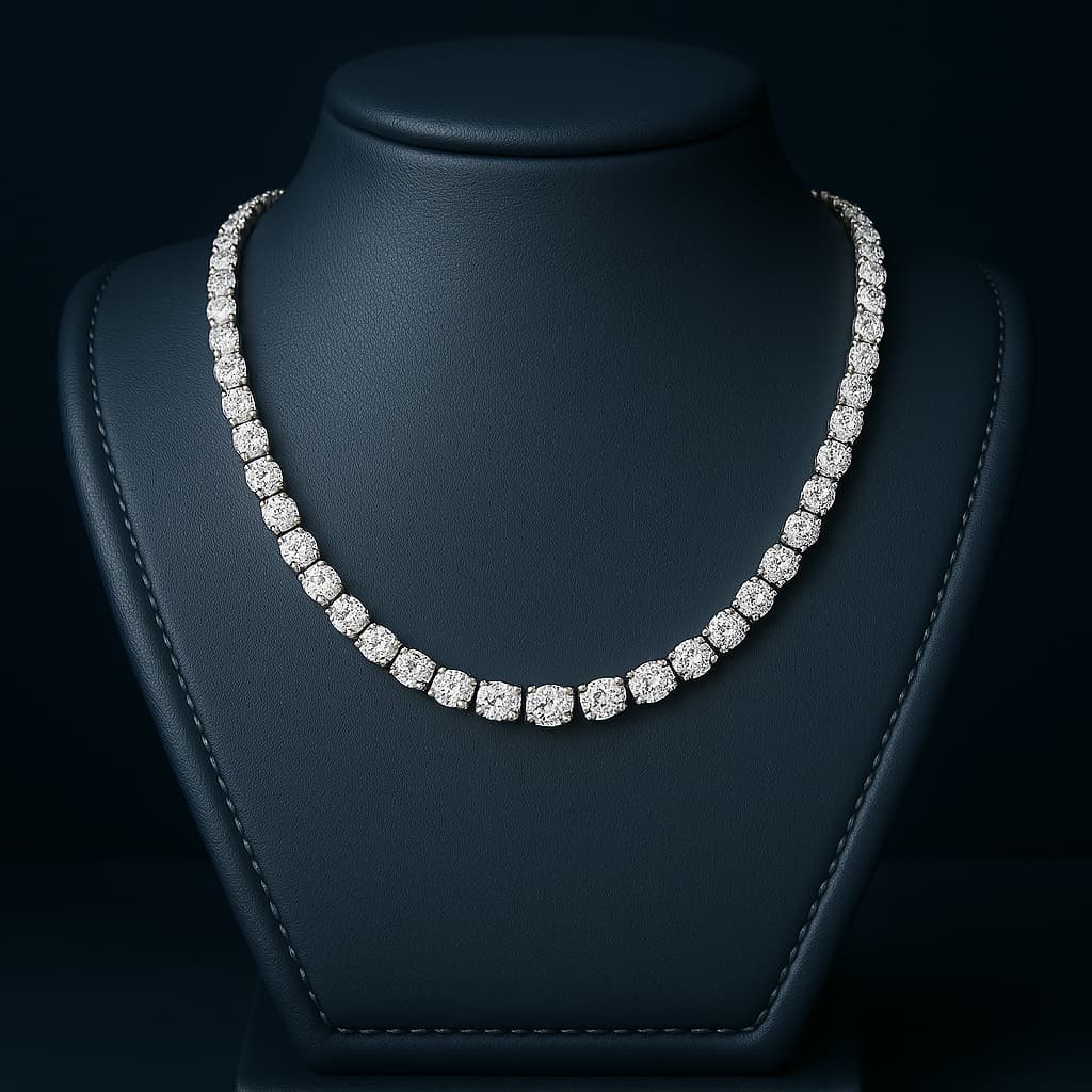 MEN'S 4MM MOISSANITE TENNIS NECKLACE - SILVER
