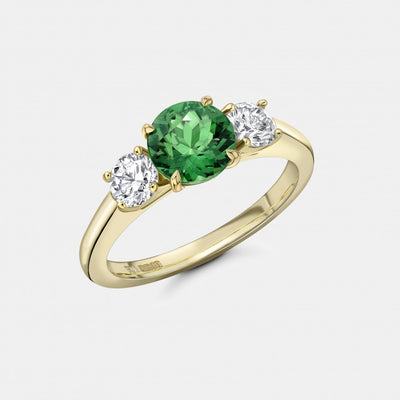 EMERALD GREEN TRILOGY RING