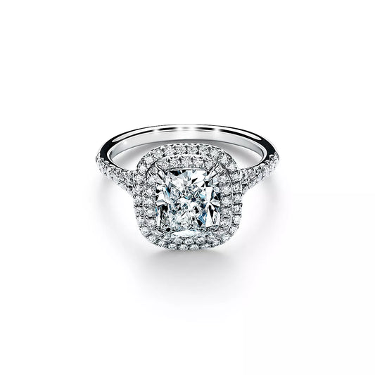 DOUBLE HALO CUSHION CUT RING